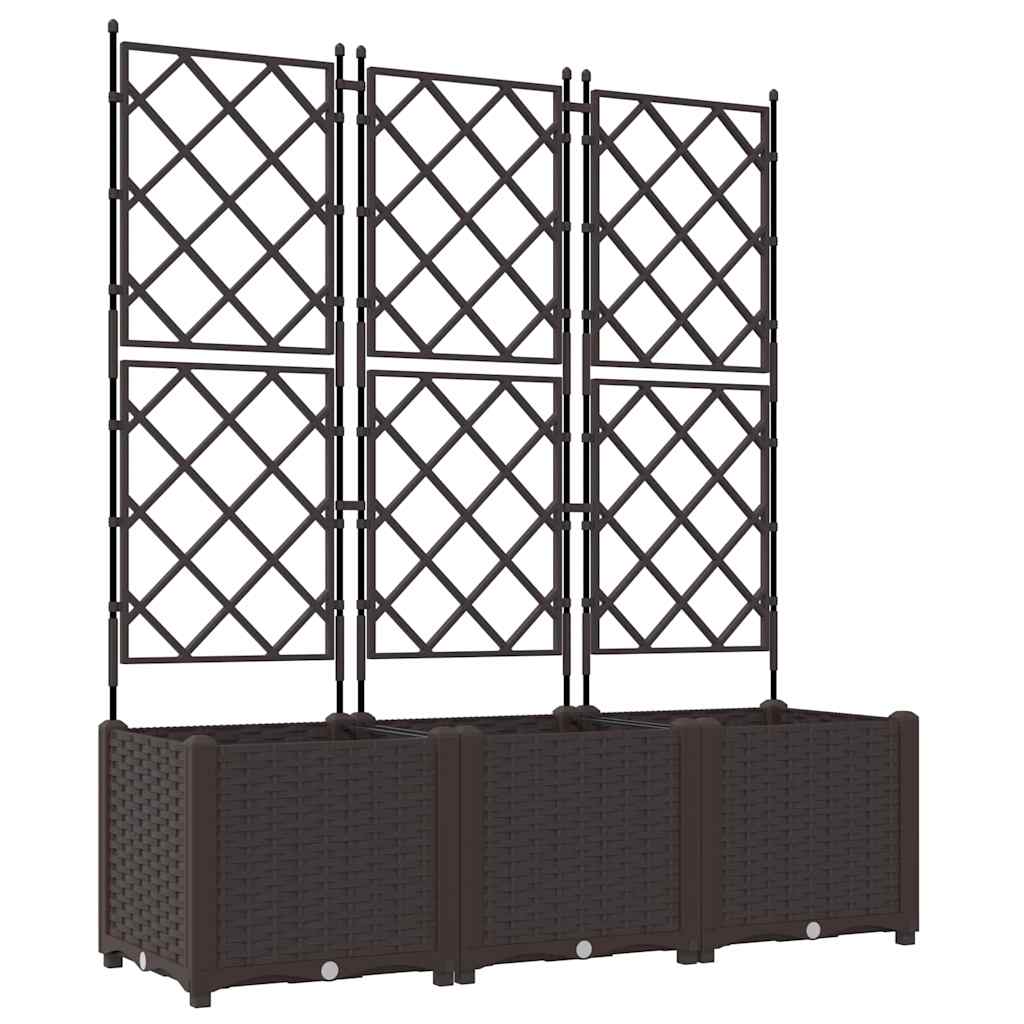 vidaXL Γλάστρα Κήπου 3 pcs Καφέ 120 x 40 x 143 εκ. Πλαστικό