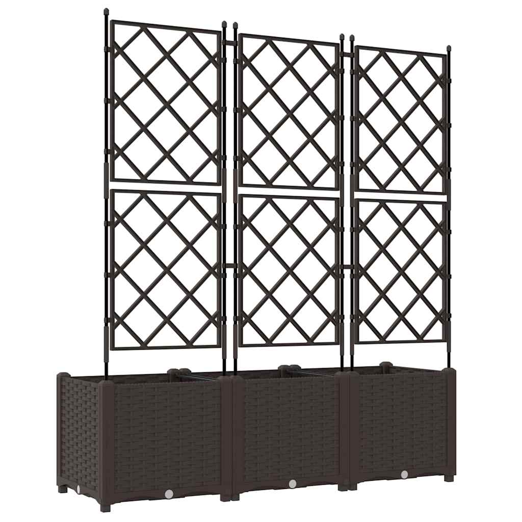 vidaXL Γλάστρα Κήπου 3 pcs Καφέ 120 x 40 x 143 εκ. Πλαστικό