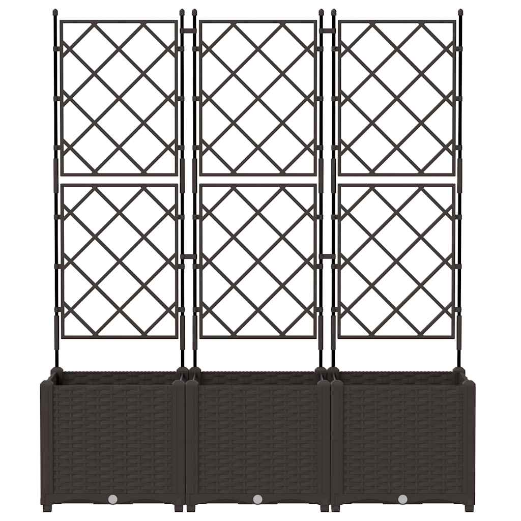 vidaXL Γλάστρα Κήπου 3 pcs Καφέ 120 x 40 x 143 εκ. Πλαστικό