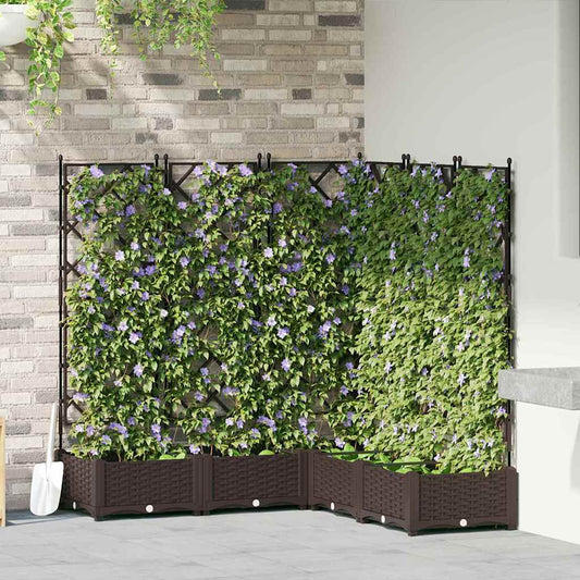 vidaXL Γλάστρα Κήπου 5 τμχ. Καφέ 120 x 120 x 125,5 εκ. PP