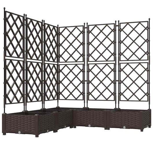 vidaXL Γλάστρα Κήπου 5 τμχ. Καφέ 120 x 120 x 125,5 εκ. PP