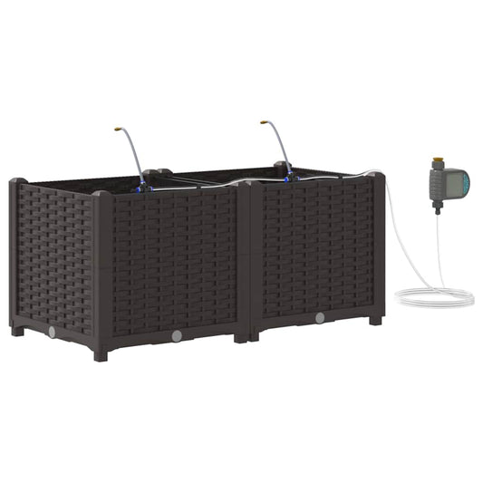 vidaXL Ζαρντινιέρες κήπου Καφέ 80 x 40 x 37.5 cm Ατσάλι