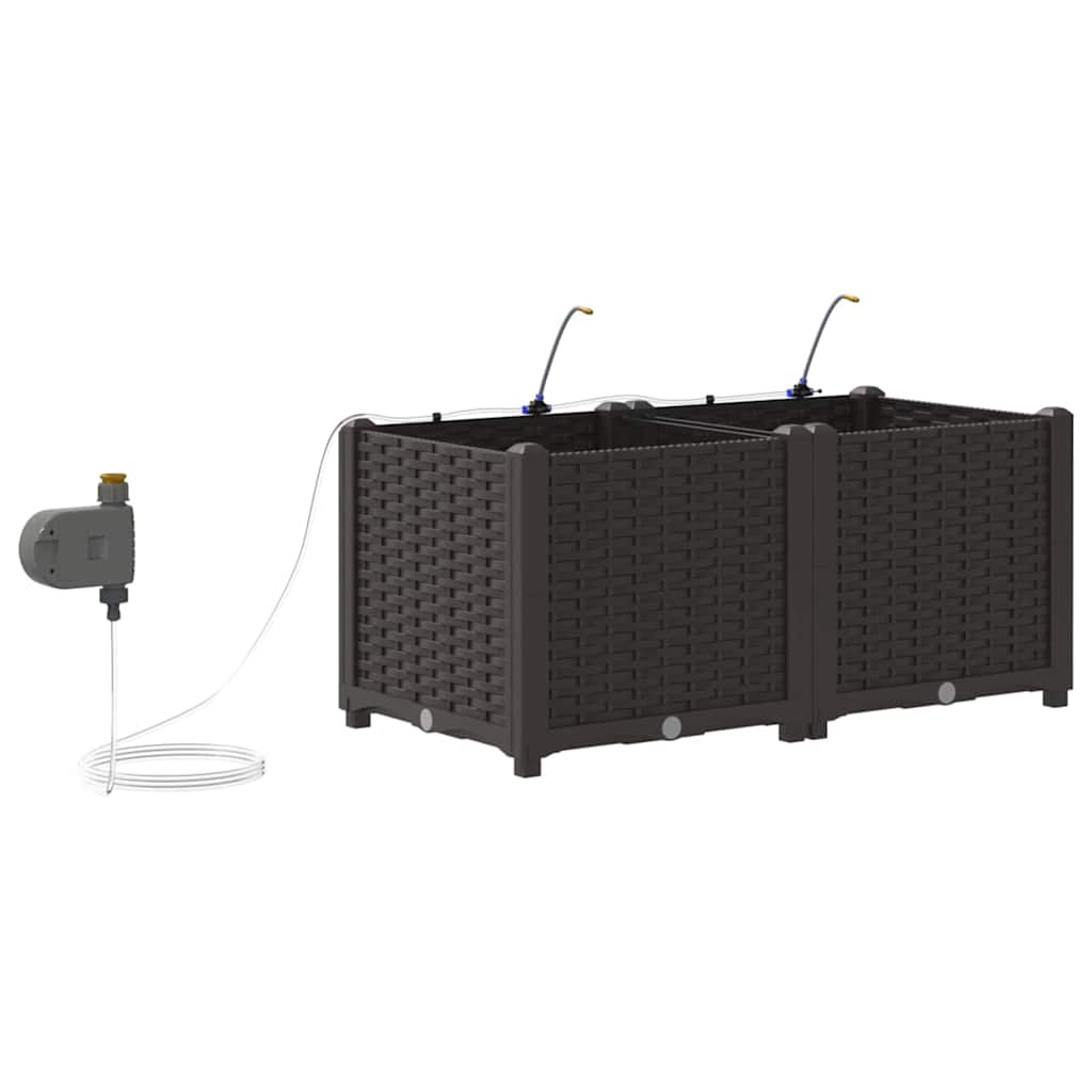 vidaXL Ζαρντινιέρες κήπου Καφέ 80 x 40 x 37.5 cm Ατσάλι