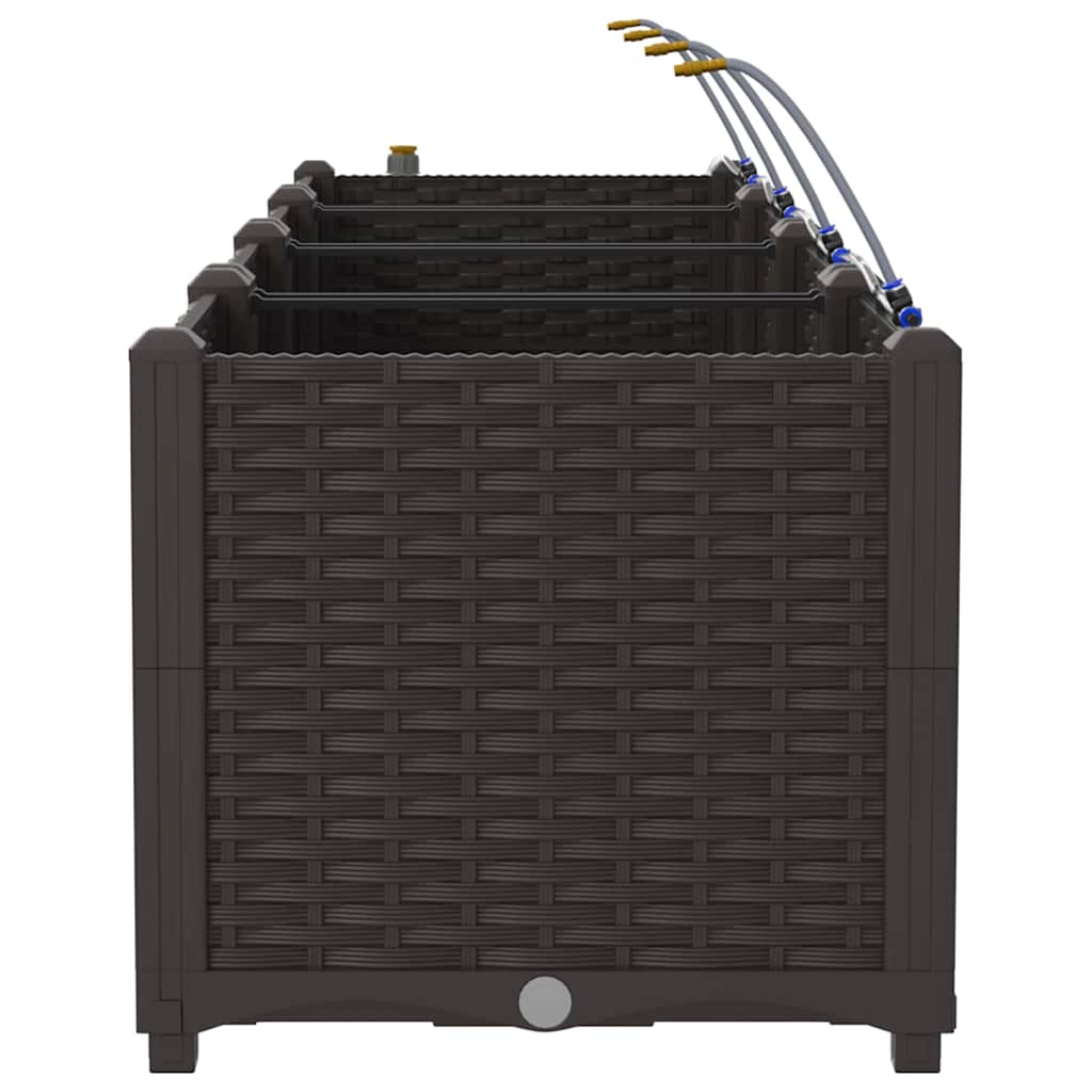 vidaXL Γλάστρα Κήπου 4 pcs Καφέ 160 x 40 x 37,5 cm Πλαστικό