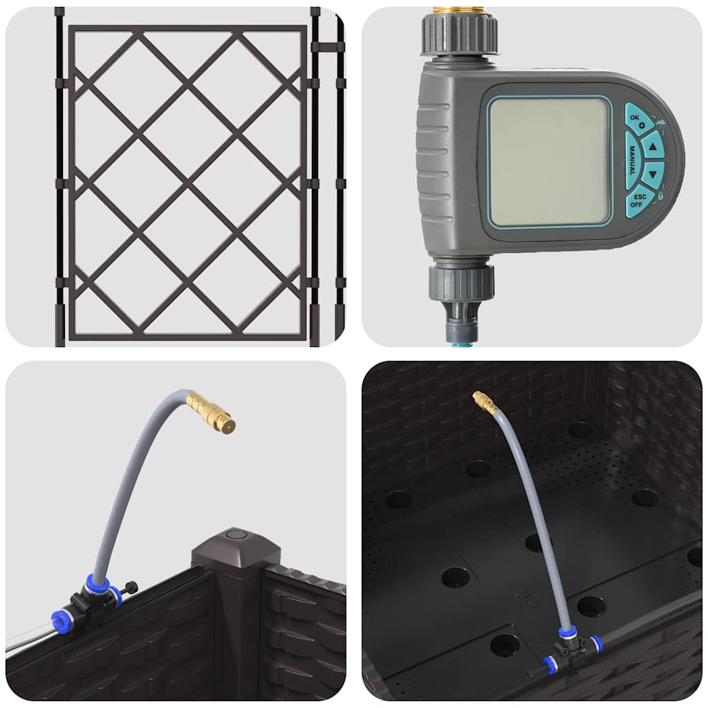 vidaXL Ζαρντινιέρες κήπου Καφέ 40 x 40 x 126 cm Ατσάλι