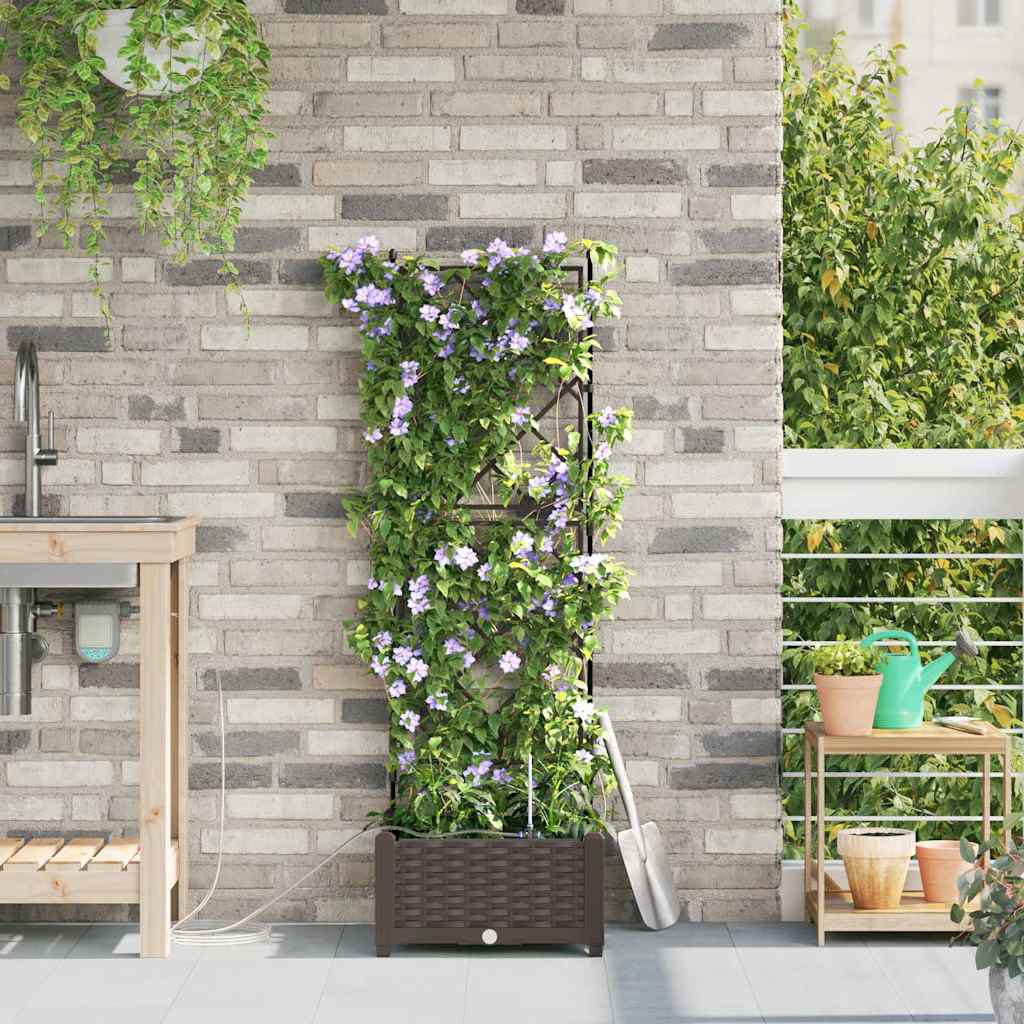 vidaXL Ζαρντινιέρες κήπου Καφέ 40 x 40 x 126 cm Ατσάλι