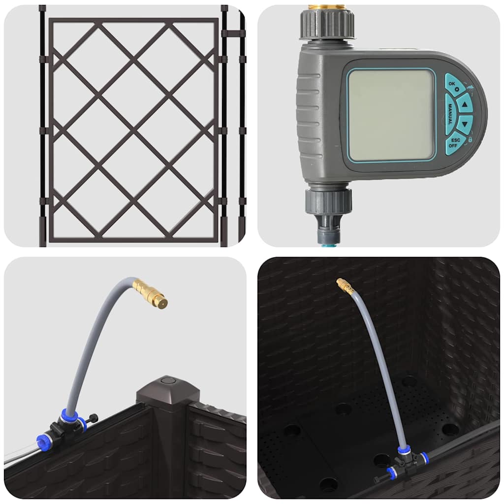 vidaXL Ζαρντινιέρες κήπου Καφέ 40 x 40 x 142 cm Ατσάλι