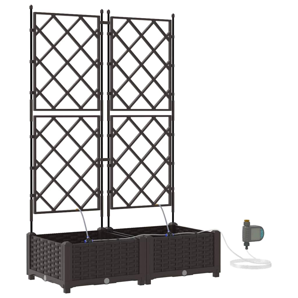 vidaXL Ζαρντινιέρες κήπου Καφέ 80 x 40 x 126 cm Ατσάλι