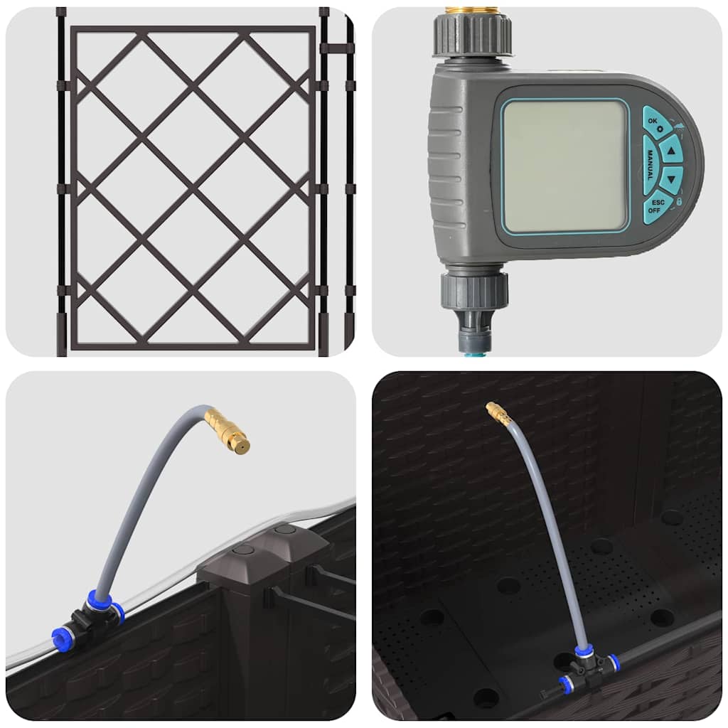 vidaXL Ζαρντινιέρες κήπου Καφέ 80 x 40 x 142 cm Ατσάλι