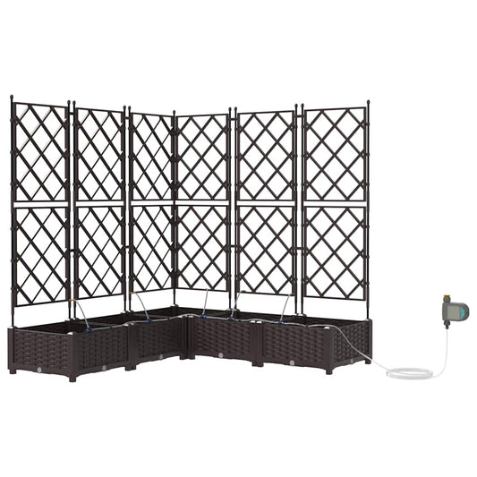 vidaXL Γλάστρα Κήπου 5 τμχ. Καφέ 120 x 120 x 126 cm PP