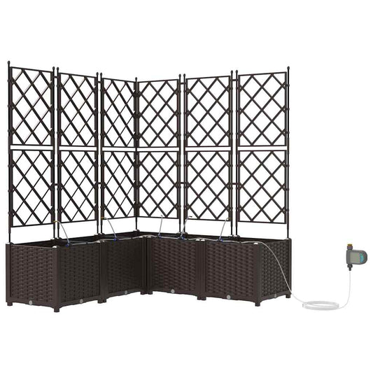 vidaXL Γλάστρα Κήπου 5 τμχ. Καφέ 120 x 120 x 142 cm PP