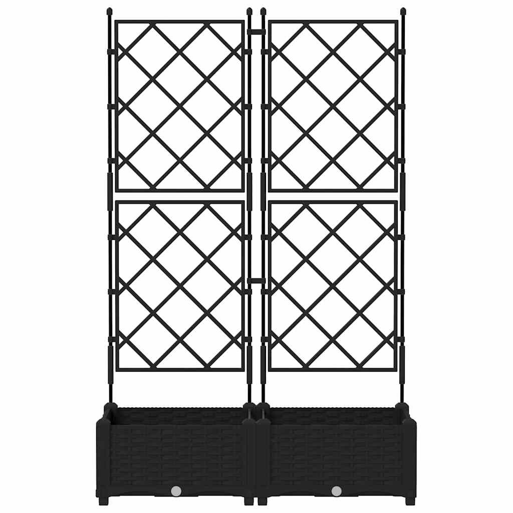 vidaXL Γλάστρα Κήπου 2 τμχ. Μαύρο 80 x 40 x 125,5 εκ. PP