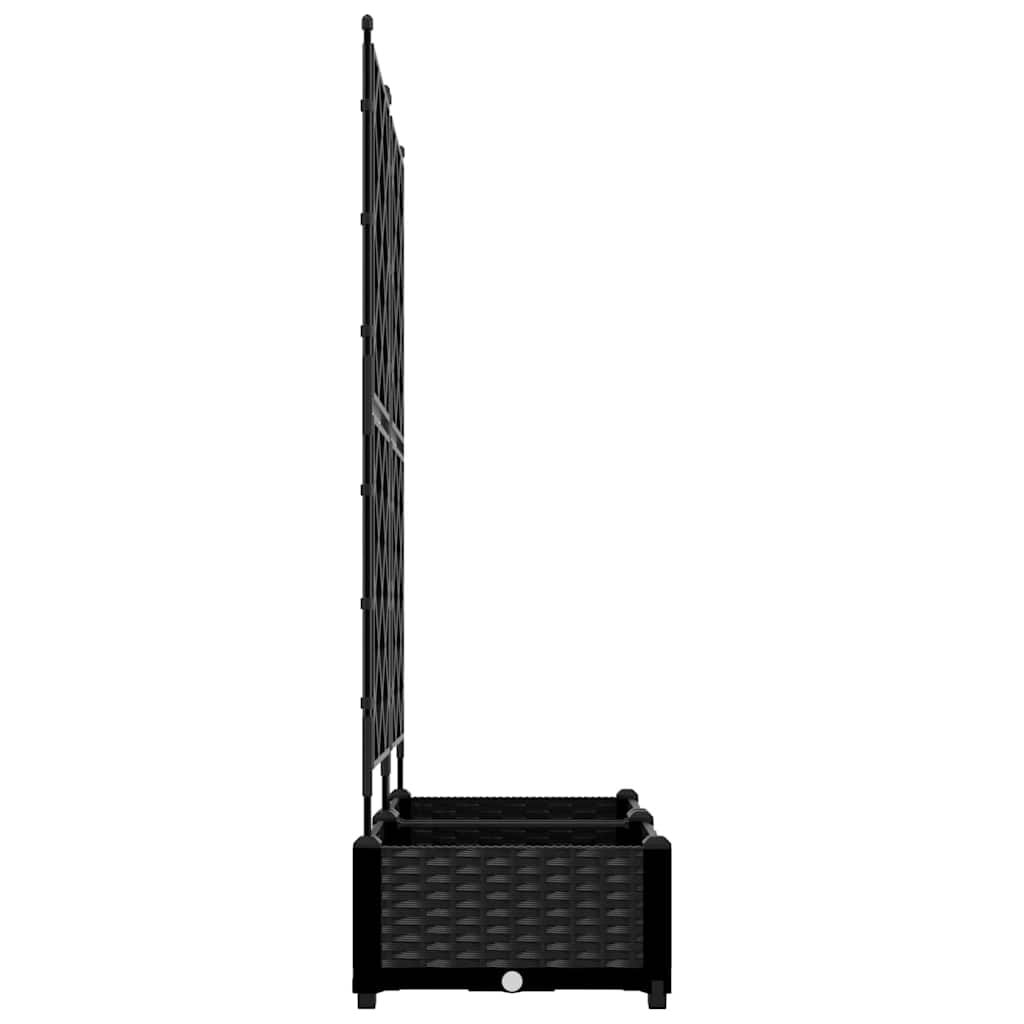 vidaXL Γλάστρα Κήπου 2 τμχ. Μαύρο 80 x 40 x 125,5 εκ. PP