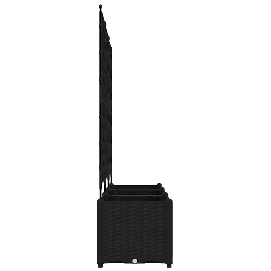 vidaXL Γλάστρα Κήπου 3 pcs Μαύρο 120 x 40 x 143 εκ. Πλαστικό