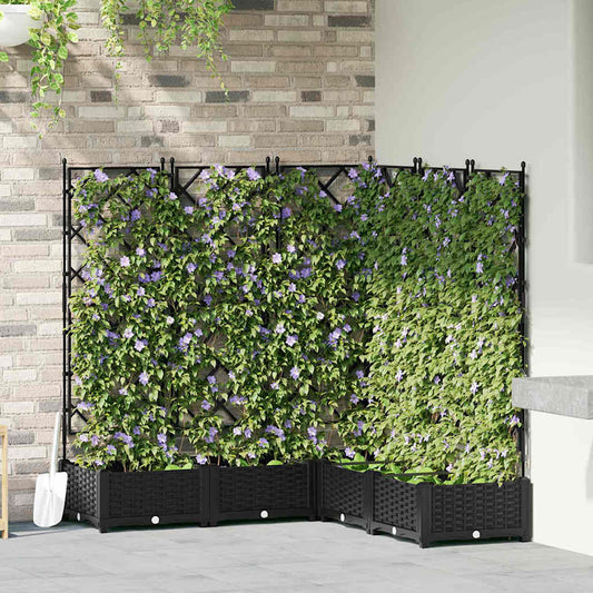 vidaXL Γλάστρα Κήπου 5 τμχ. Μαύρο 120 x 120 x 125,5 εκ. PP