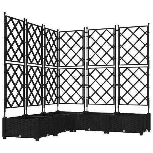 vidaXL Γλάστρα Κήπου 5 τμχ. Μαύρο 120 x 120 x 125,5 εκ. PP