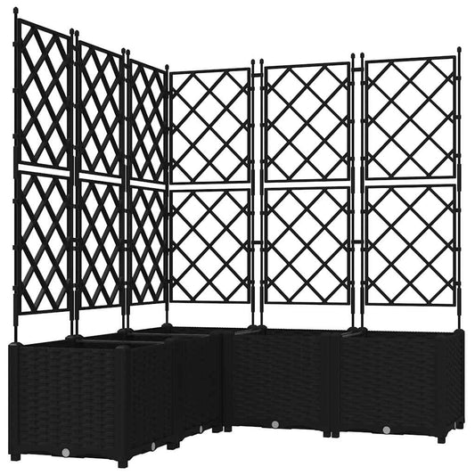 vidaXL Γλάστρα Κήπου 5 τμχ. Μαύρο 120 x 120 x 143 εκ. PP