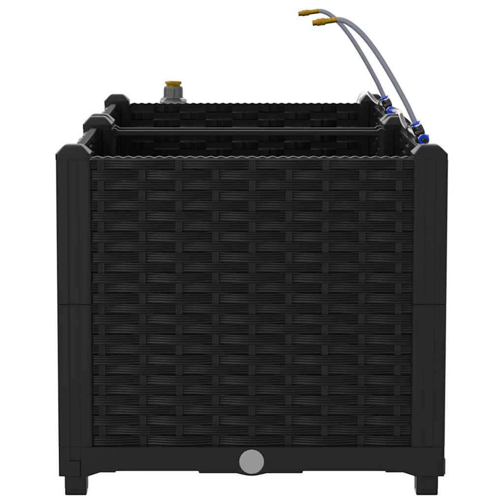 vidaXL Γλάστρα Κήπου 2 pcs Μαύρο 80 x 40 x 37,5 cm Πλαστικό