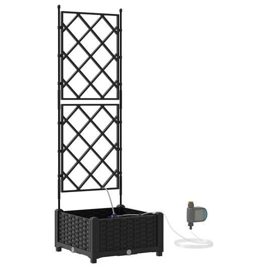 vidaXL Γλάστρα Κήπου Μαύρο 40 x 40 x 126 cm Πλαστικό
