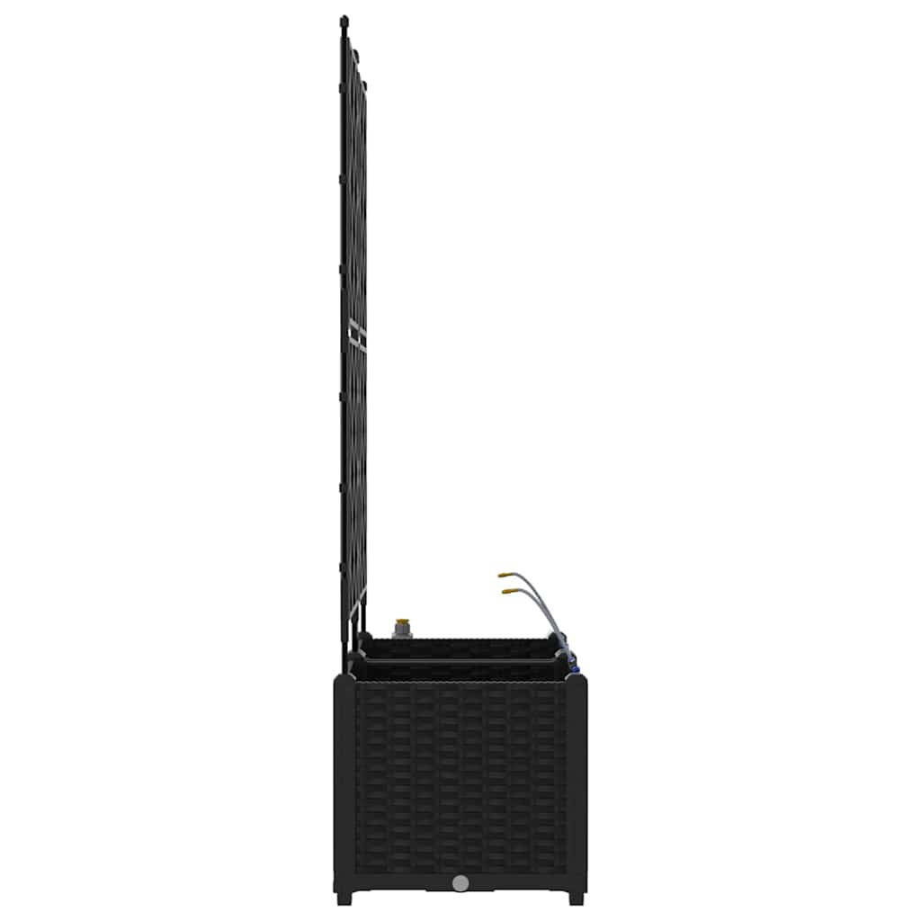 vidaXL Γλάστρα Κήπου 2 pcs Μαύρο 80 x 40 x 142 cm Πλαστικό