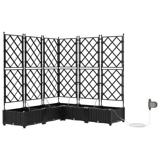 vidaXL Γλάστρα Κήπου 5 τμχ. Μαύρο 120 x 120 x 126 cm PP