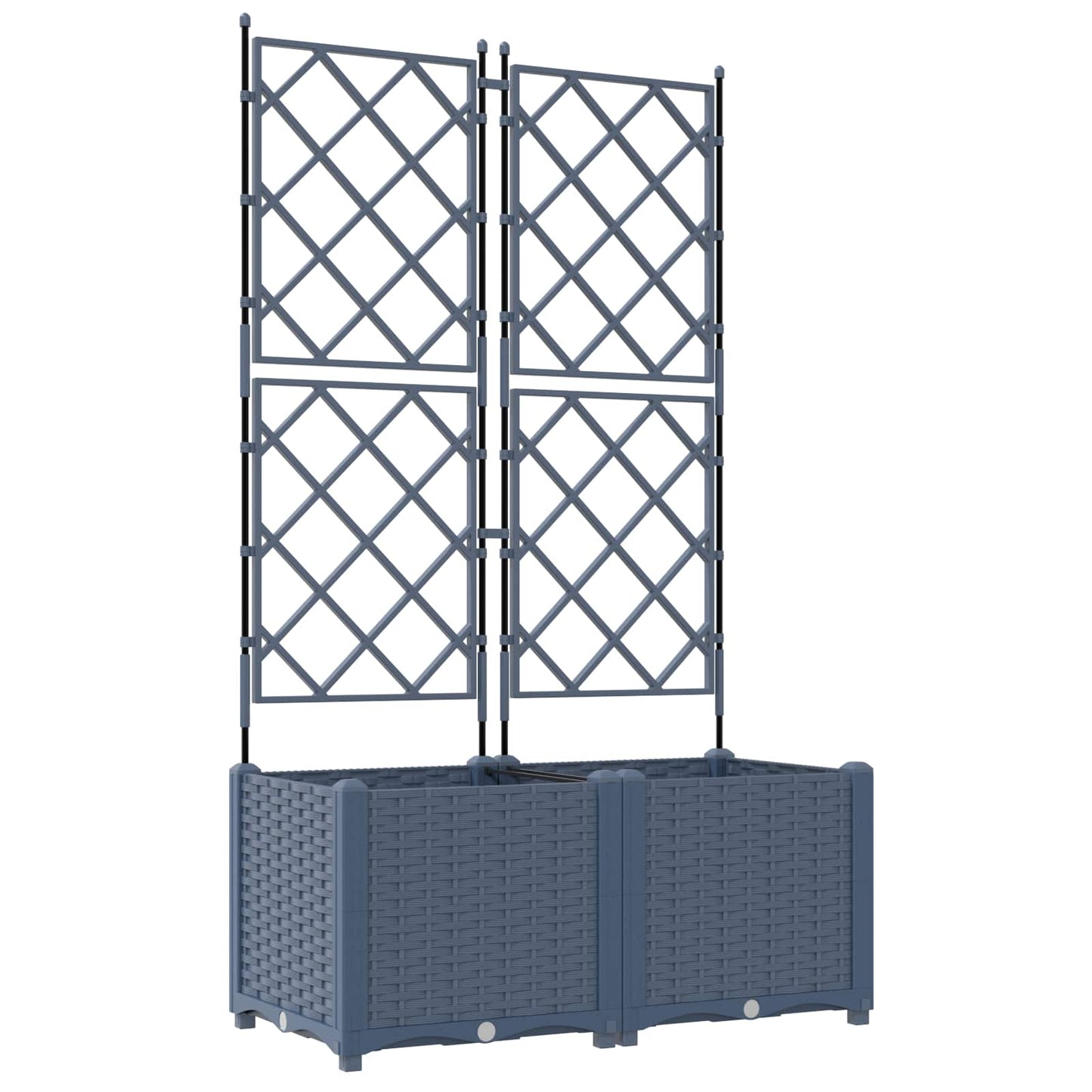 vidaXL Γλάστρα Κήπου 2 pcs Γκρι 80 x 40 x 143 εκ. Πλαστικό