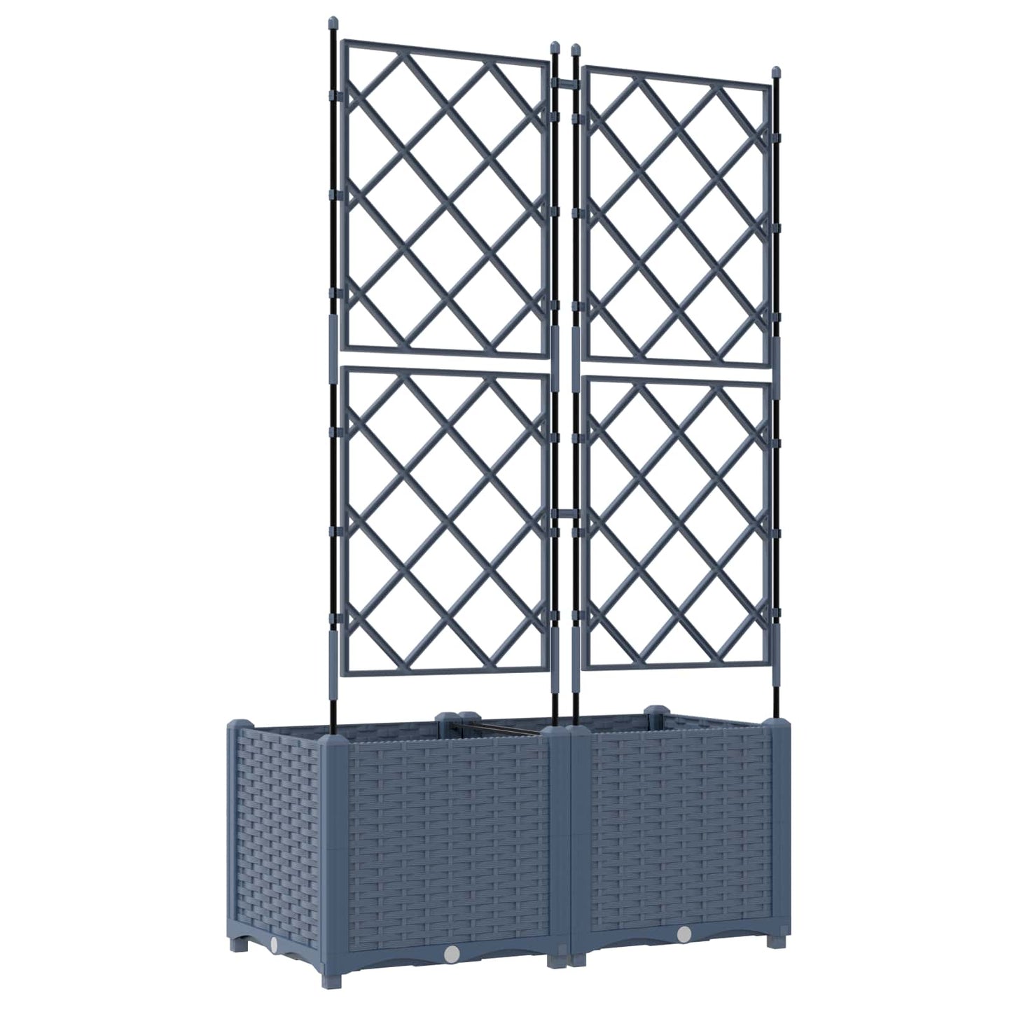vidaXL Γλάστρα Κήπου 2 pcs Γκρι 80 x 40 x 143 εκ. Πλαστικό