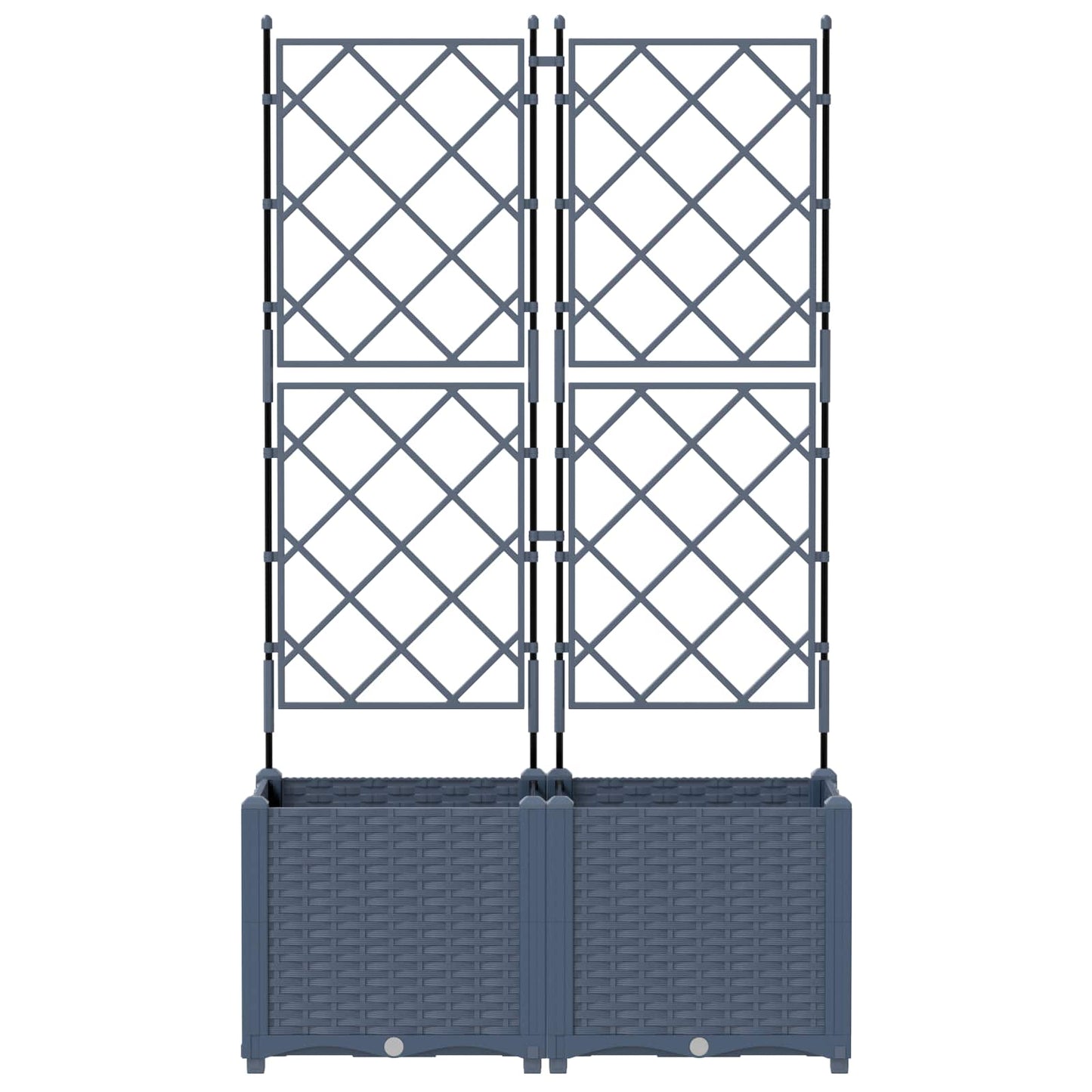 vidaXL Γλάστρα Κήπου 2 pcs Γκρι 80 x 40 x 143 εκ. Πλαστικό