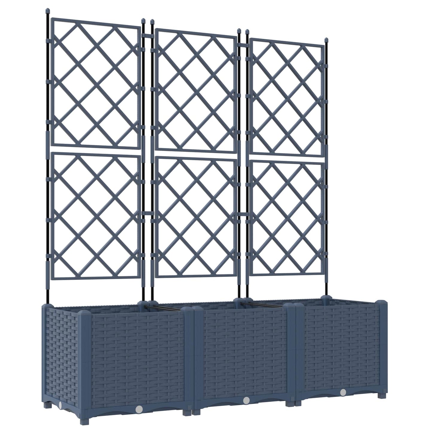 vidaXL Κηποτινάκι με Τρέλα 3 pcs Γκρι 120 x 40 x 143 εκ. PP