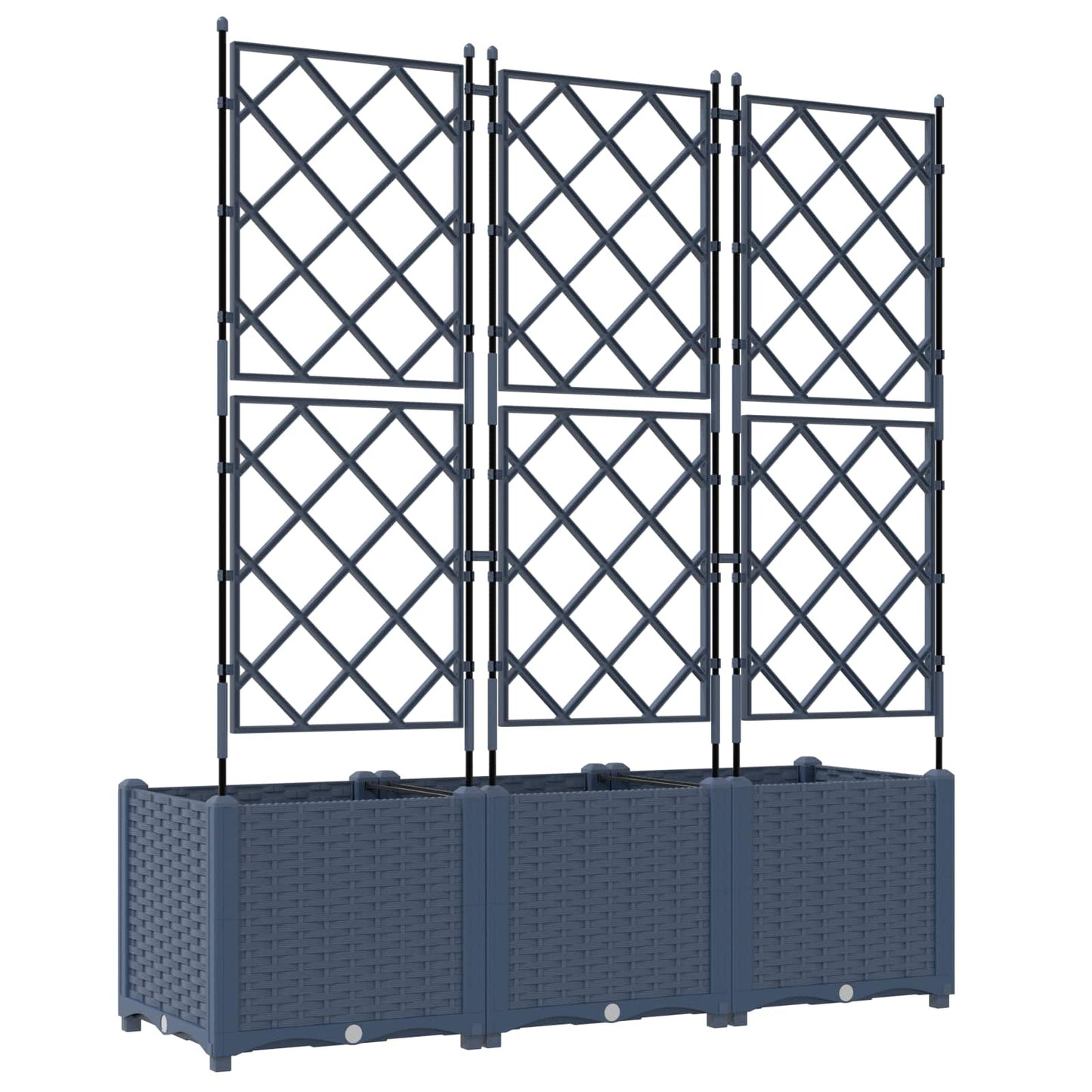 vidaXL Κηποτινάκι με Τρέλα 3 pcs Γκρι 120 x 40 x 143 εκ. PP