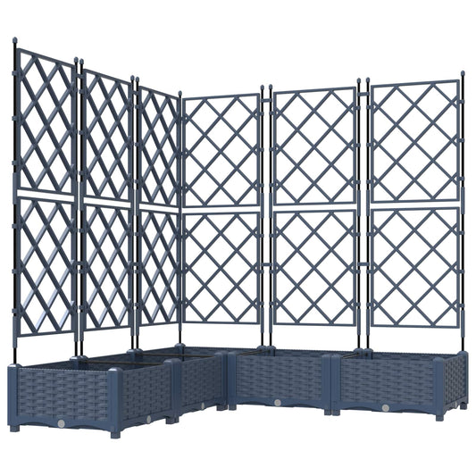 vidaXL Γλάστρα Κήπου 5 pcs Γκρι 120 x 120 x 125,5 εκ. Πλαστικό