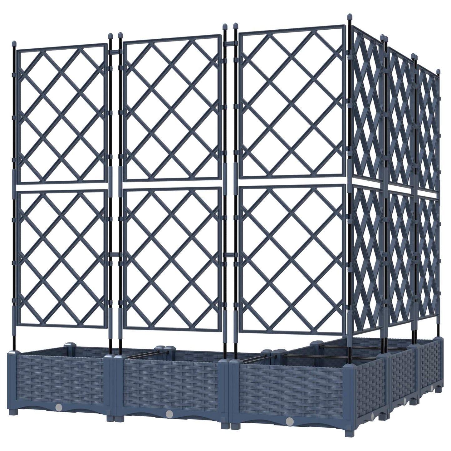 vidaXL Γλάστρα Κήπου 5 pcs Γκρι 120 x 120 x 125,5 εκ. Πλαστικό