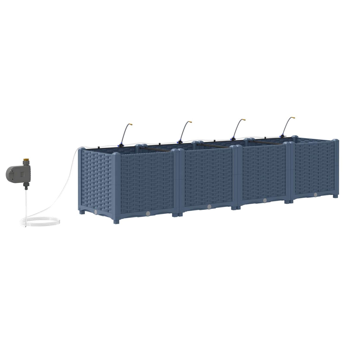vidaXL Ζαρντινιέρες κήπου Γκρι 160 x 40 x 37.5 cm Ατσάλι