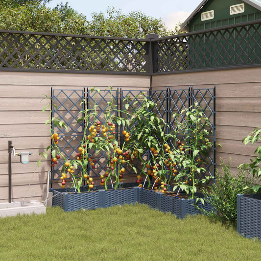 vidaXL Γλάστρα Κήπου 5 pcs Γκρι 120 x 120 x 126 cm Πλαστικό