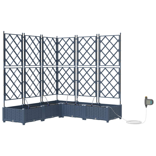 vidaXL Γλάστρα Κήπου 5 τμχ. Γκρι 120 x 120 x 126 cm PP