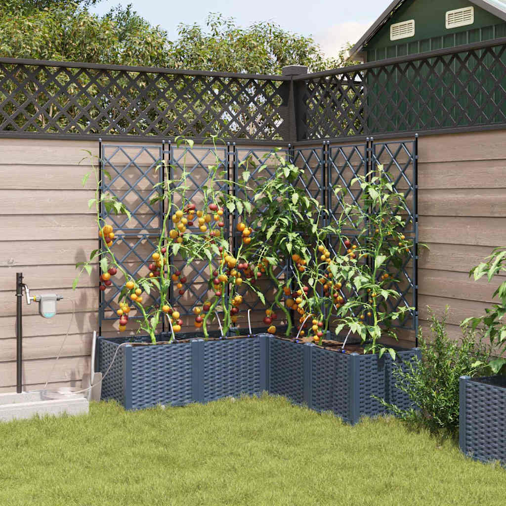 vidaXL Ζαρντινιέρες κήπου Γκρι 120 x 120 x 142 cm Ατσάλι