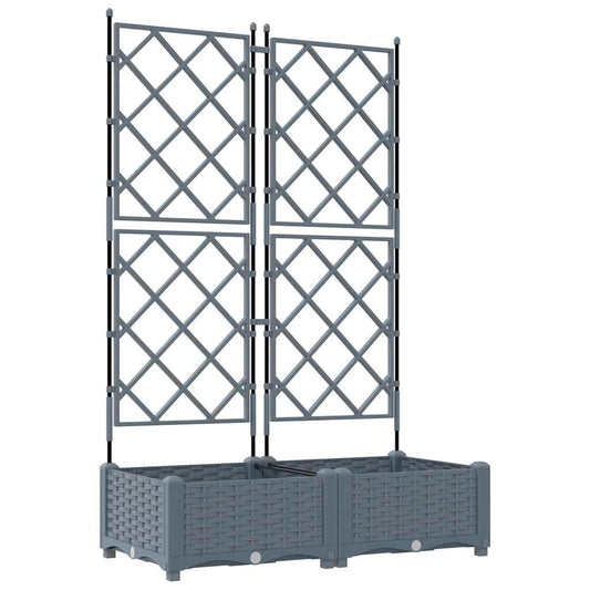 vidaXL Γλάστρα Κήπου 2 τμχ. Ανοιχτό Γκρι 80 x 40 x 125,5 εκ. PP