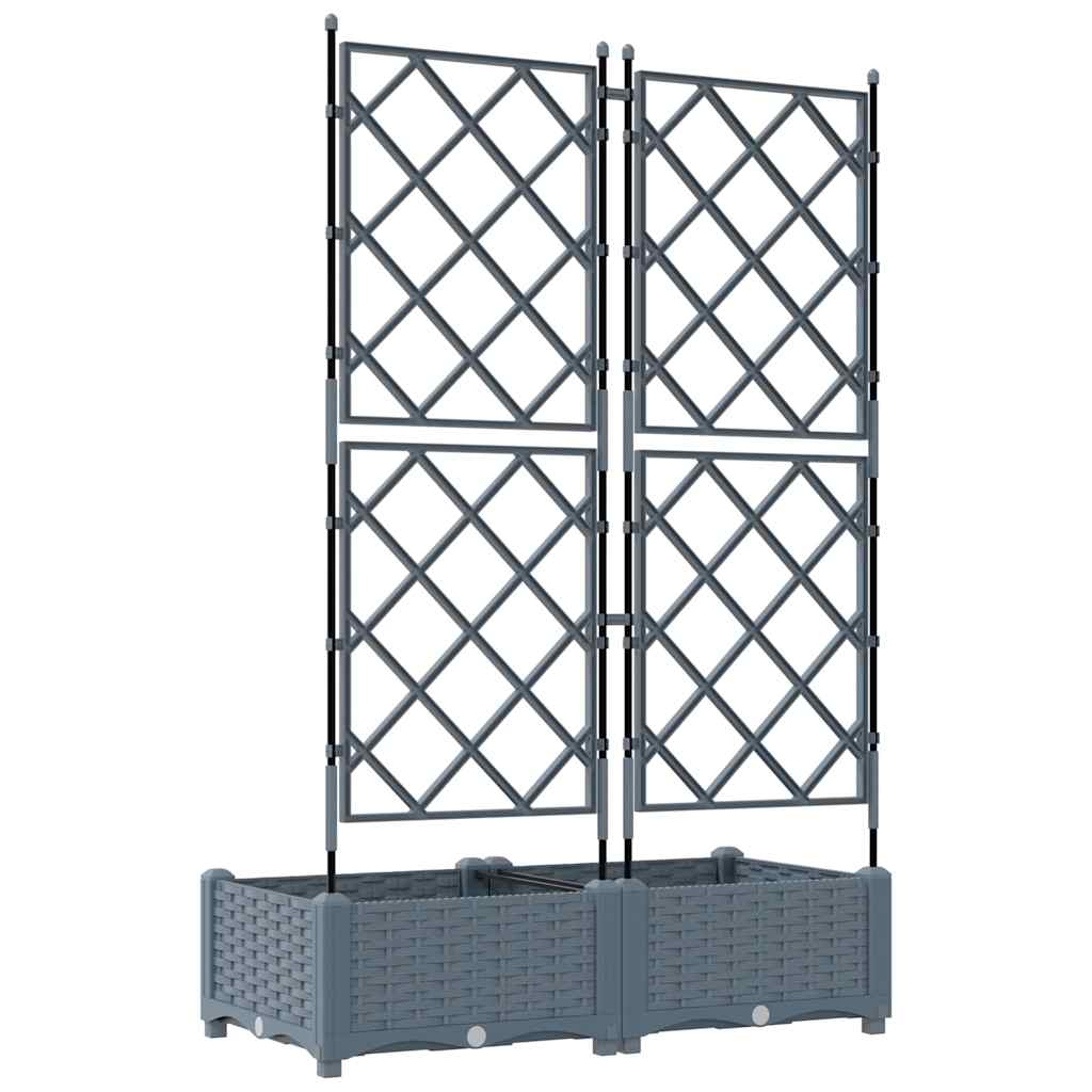 vidaXL Γλάστρα Κήπου 2 τμχ. Ανοιχτό Γκρι 80 x 40 x 125,5 εκ. PP