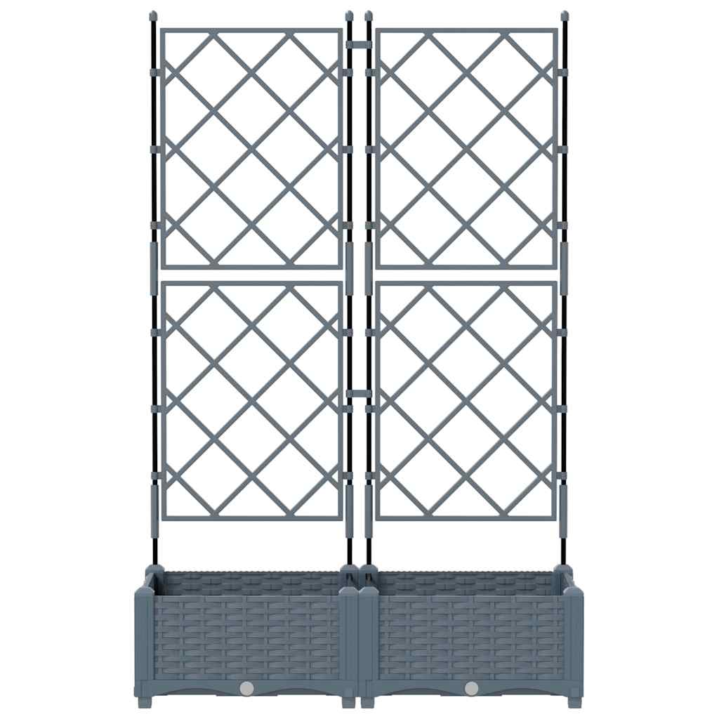 vidaXL Γλάστρα Κήπου 2 τμχ. Ανοιχτό Γκρι 80 x 40 x 125,5 εκ. PP