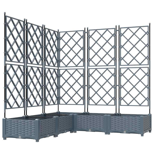 vidaXL Γλάστρα Κήπου 5 τμχ. Ανοιχτό Γκρι 120 x 120 x 125,5 εκ. PP