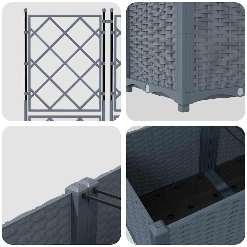 vidaXL Γλάστρα Κήπου 5 pcs Ανοιχτό Γκρι 120 x 120 x 143 εκ. Πλαστικό