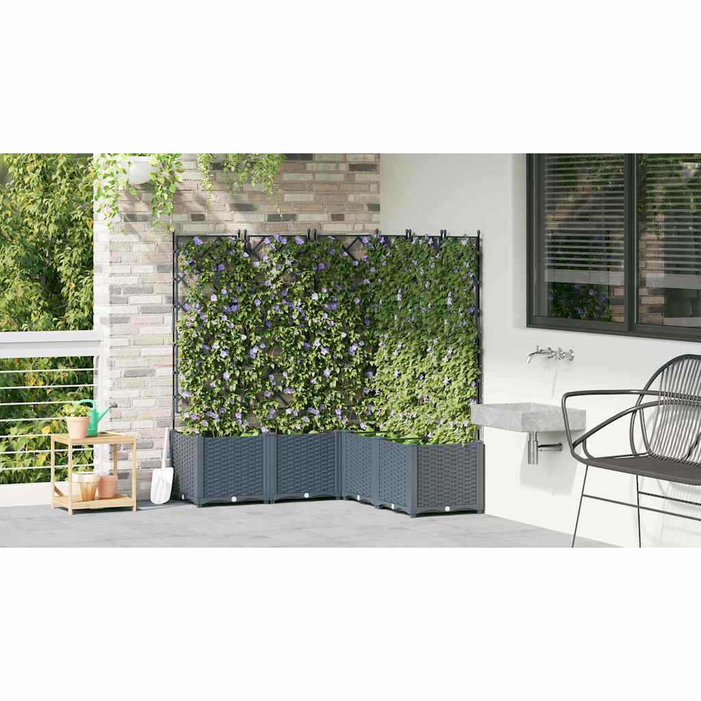 vidaXL Γλάστρα Κήπου 5 pcs Ανοιχτό Γκρι 120 x 120 x 143 εκ. Πλαστικό