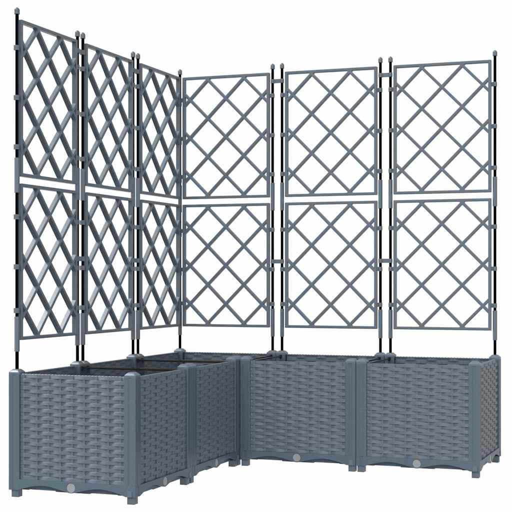 vidaXL Γλάστρα Κήπου 5 pcs Ανοιχτό Γκρι 120 x 120 x 143 εκ. Πλαστικό