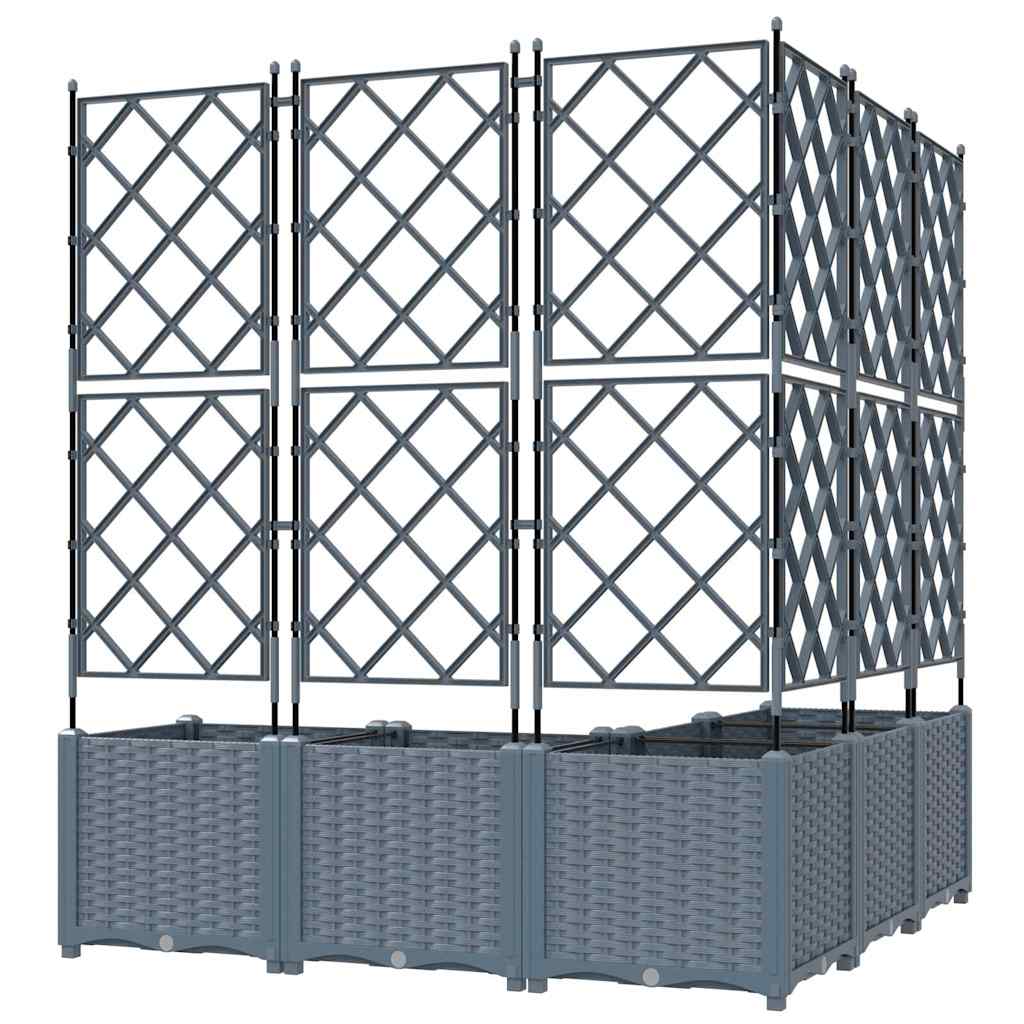 vidaXL Γλάστρα Κήπου 5 pcs Ανοιχτό Γκρι 120 x 120 x 143 εκ. Πλαστικό