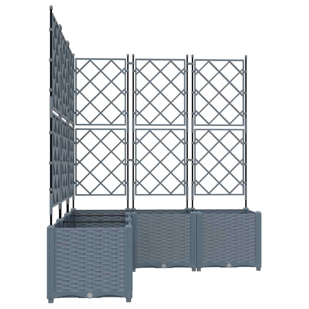vidaXL Γλάστρα Κήπου 5 pcs Ανοιχτό Γκρι 120 x 120 x 143 εκ. Πλαστικό