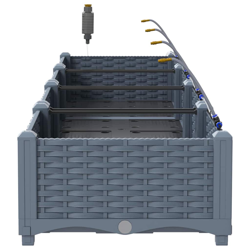 vidaXL Γλάστρα Κήπου 4 pcs Ανοιχτό Γκρι 160 x 40 x 22 cm Πλαστικό