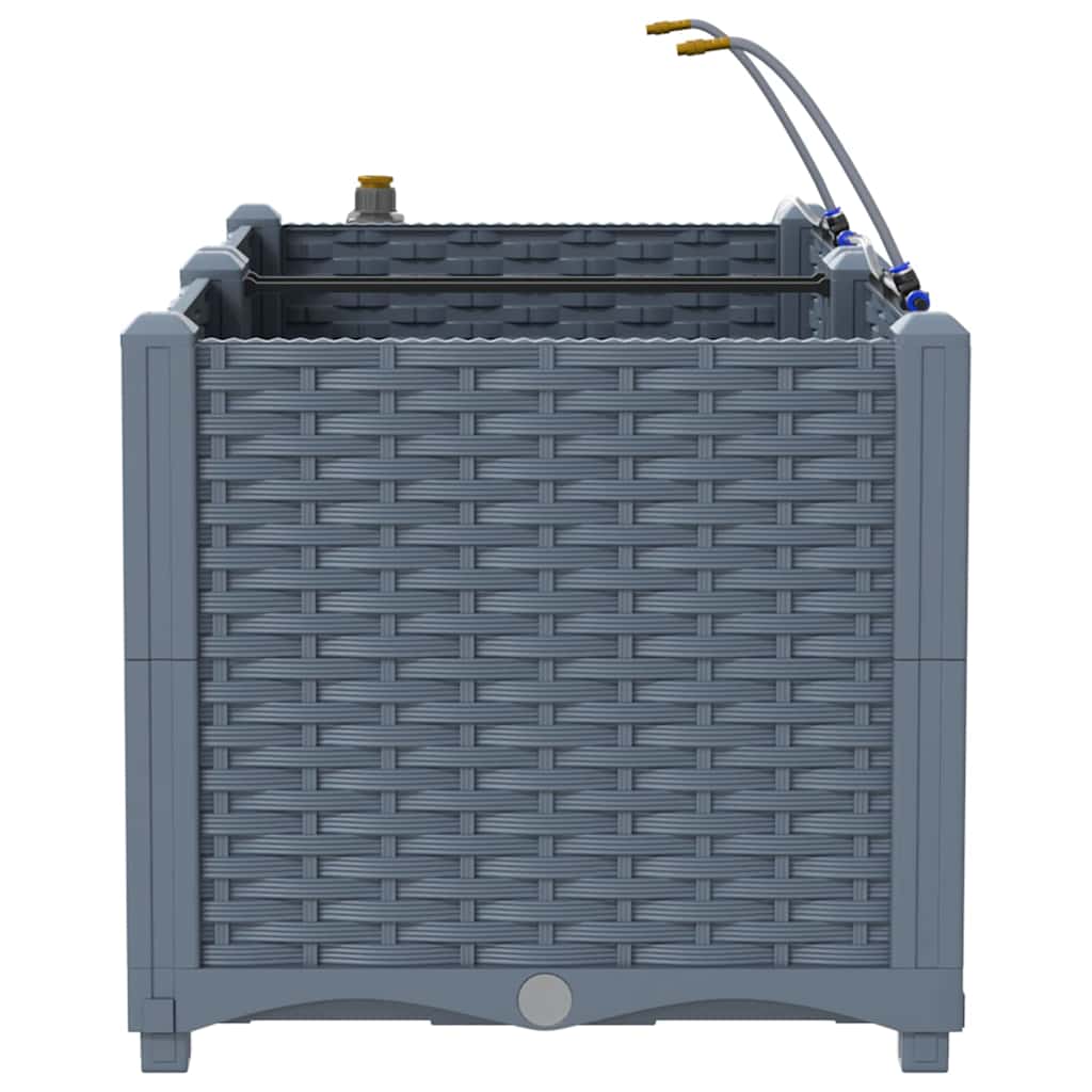 vidaXL Γλάστρα Κήπου 2 pcs Ανοιχτό Γκρι 80 x 40 x 37,5 cm Πλαστικό