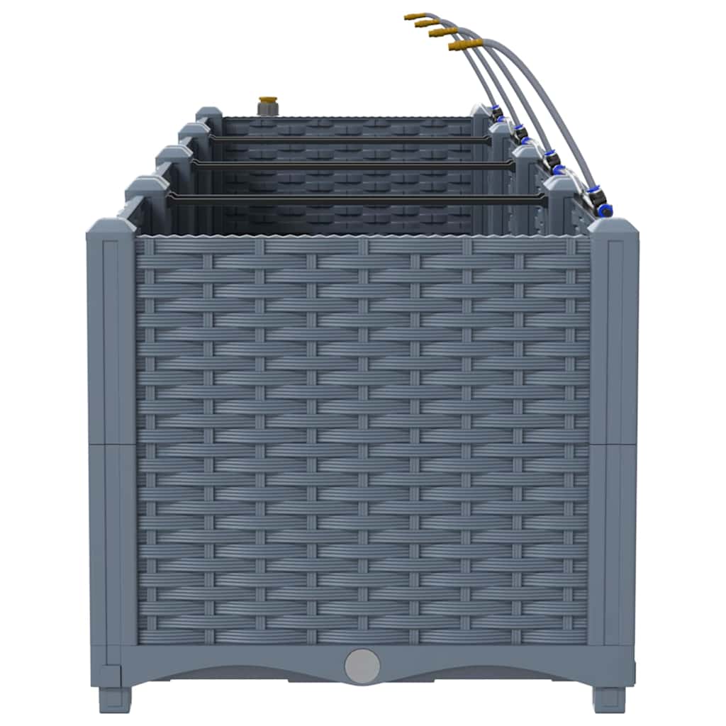vidaXL Γλάστρα Κήπου 4 pcs Ανοιχτό Γκρι 160 x 40 x 37,5 cm Πλαστικό