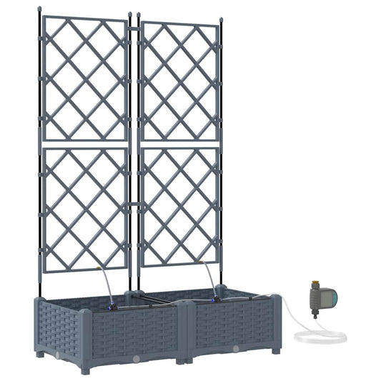 vidaXL Γλάστρα Κήπου 2 τμχ. Ανοιχτό Γκρι 80 x 40 x 126 cm PP