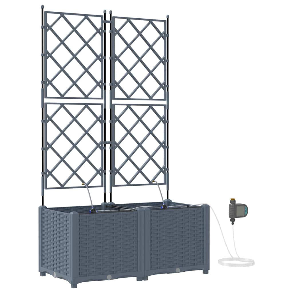 vidaXL Γλάστρα Κήπου 2 pcs Ανοιχτό Γκρι 80 x 40 x 142 cm Πλαστικό